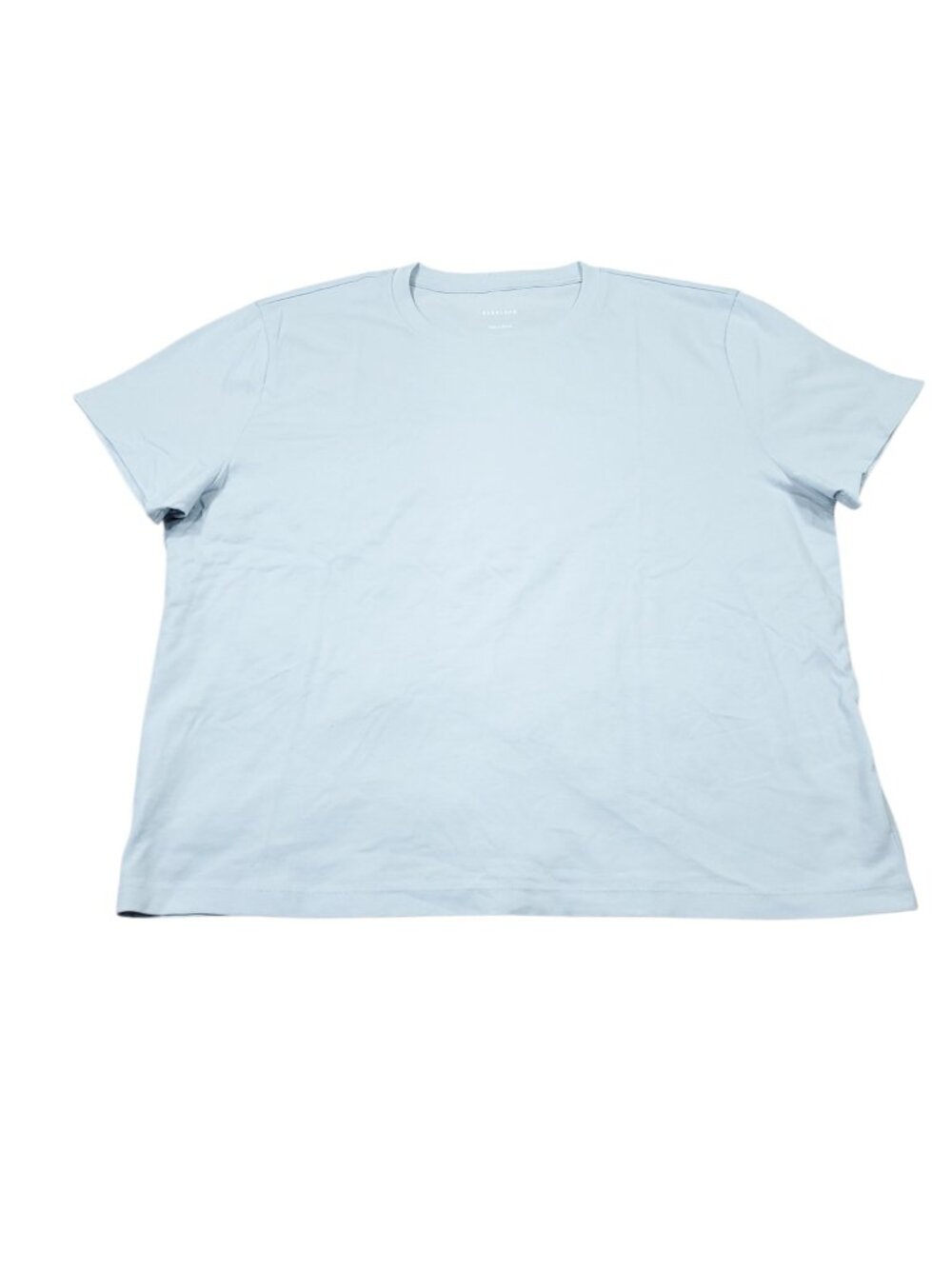 Everlane Organic Cotton Box-Cut Tee Light Blue Short Sleeve Crop Top Size Large